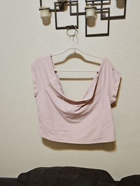 Lovesick Light Pink Cowl Neck Crop Top